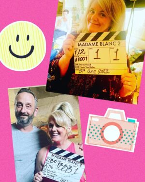 Sally Lindsay Instagram - We have wrapped on series 2 of #themadameblancmysteries. We were blown away with the viewing figures and love for the 1st series and were determined to deliver again..and dare I say ,it’s even better than before.My writing partner @damesuevincent and I would like to thank every single legend we have had the honour to work with.A special thanks to @dermopics and @myfhopkins for literally making it happen against all odds and my dear friend @steeyivejj for making it a joy to go to work every day.But the most thanks go to you ,our viewers who love it as much as we do.
I cannot wait for you to see it.
1st one is a #christmas mystery for your delight
Over to you @whiteydrums and #hagueandwhite to make the music. @acorn_tv @channel5_tv @saffroncherrytv @clapperboard_st 
#christmas #murdermystery #france🇫🇷 #