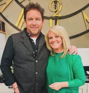 Sally Lindsay Instagram - On @saturdayjamesmartin tomorrow with @jamesmartinchef @mctsingh @macaines .. talking all things #madameblancmysteries 
a complete joy!