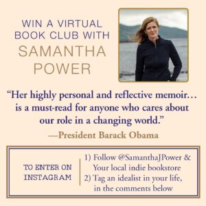 Samantha Power Instagram - Very thankful to @deystreet @harpercollins for helping connect me with book clubs that are reading The Education of an Idealist. If you’re interested in having me call into your book club to join your discussion, just follow these steps by Friday, March 20. Excited to connect in person with more readers in the coming months! #educationofanidealist