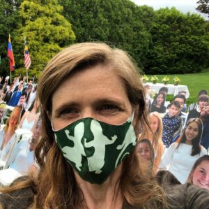 Samantha Power Instagram - When I have the honor to speak at #commencement, I always try to take a selfie with the graduating class. @concord_academy Class of 2020, I know  being represented by a cardboard cutout was not what you had in mind, but yours is not a virtual achievement-it is real! Congratulations!! #classof2020