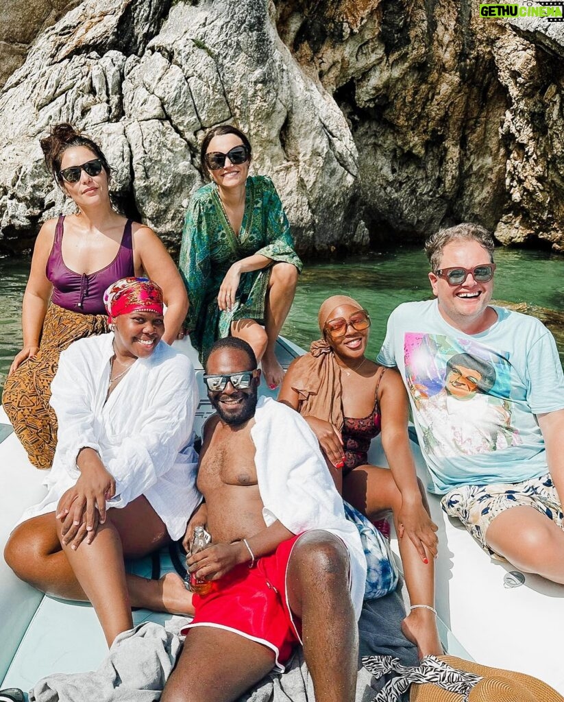 Samantha Barks Instagram - The most wonderful day on the ocean with the most glorious people!! I am going to miss getting to work with these absolute legends everyday 😢 making the most of our last few days in Greece 💙🐚