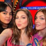 Samantha Hanratty Instagram – Let’s goooo team 90s lolll who do you think is going to win?? Watch @familyfeudabc tonight ♥️ #yellowjackets #familyfued #celebrityfamilyfeud