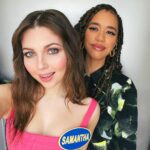 Samantha Hanratty Instagram – Let’s goooo team 90s lolll who do you think is going to win?? Watch @familyfeudabc tonight ♥️ #yellowjackets #familyfued #celebrityfamilyfeud