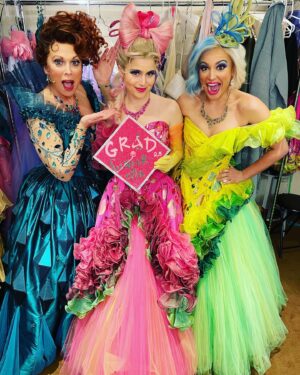 Sami Gayle Instagram - When you miss your Wharton MBA graduation to be on Broadway, and the kindest, most incredible supporter of your show makes it so that you can have a graduation backstage instead. ❤️

Thank you, @brieleftwich , for this most stunning of grad caps in the style of @badcinderellabway ‘s logo. I cannot think of a more fitting way to commemorate a degree meant to develop and marry my creative and business perspectives.