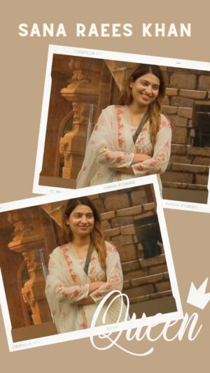 Sana Raees Khan Instagram - In the realm of games, they label it strategy, but when it unfolded for Sana, critics deemed it selfishness. Yet, playing for oneself isn’t selfish—it’s standing resolute in one’s truth. Amidst a house divided, Sana emerged as an absolute queen, navigating challenges with grace, resilience, and an unyielding spirit that defines true royalty👑👸.
.
.
.
.
.
.
@colorstv @beingsalmankhan @officialjiocinema @endemolshineind
.
.
#SanaElegance #queen #SanaRaeeshKhan #SanaIsTheBoss #BB17 #DilDimaagAurDum #Colors #SalmanKhan #JioCinema #KeepSupporting #SRK #SRKWarriors #bbqueensana