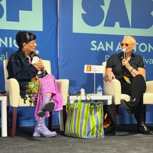 Sandra Cisneros Instagram - A fabulous time at the @sabookfest talking about the taboo with @officialpaulalexander, @jan.beatty.1, and @poetrichardblanco. Thank you to our moderator @thepoetjohnespinoza, everyone who joined, and the workers & volunteers of the book festival! ✨✨