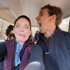 Sandra Mae Frank Instagram - I hope everyone had terrific & safe holidays entering the new year of #2023!

We’re BACK tonight on #NBC at 10/9c, next day on #PeacockTV 💙👩🏻‍⚕️

Tonight’s episode is an exciting one… I had a blast doing this episode with those incredibly awesome cast/crew of #NewAmsterdam… 3 more episodes until #TheEnd 🥲

#DamFam #DrWilder 

[images description]
6 people sitting in a golf cart, in their hiking outfit look (mainly in colors of maroon, black, and blue) all looking at the camera smiling. The next several images of Sandra with Conner (Dr. Wilder & Ben) goofing around on a golf cart looking at the camera.