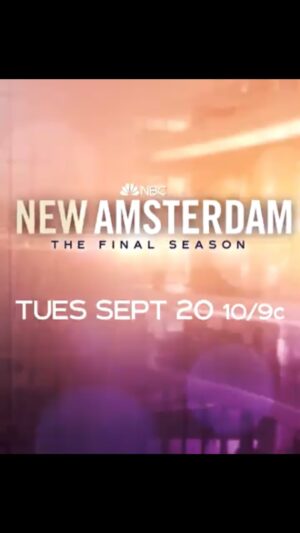 Sandra Mae Frank Instagram - We’re back tonight for the final season of #NewAmsterdam on #NBC at 10/9c!

*hands waving wildly*

Next day on #PeacockTV & #Hulu 👩🏻‍⚕️💙

#FinalSeason #DamFam #DrWilder

[cover image description]
The background has sunset colors with texts in white, “New Amsterdam, The Final Season, Tues, Sept 20, 10/9c”