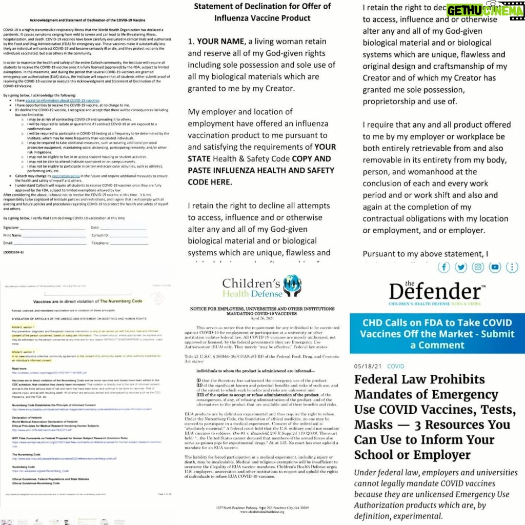 Sandra Rosko Instagram - Rest assured, these experimental vaccines, in their clinical trials until next year (at least), CANNOT be mandated. To coerce anyone into taking them is a direct violation of the #nurembergcode and will be subject to the newest #nurembergtrials already underway. Don't be manipulated or bullied. Stand up for your God-given human rights. Here are some resources, and I have plenty more. Contact me with any questions or to get templates sent. #dosomething #saysomething #lovewins #onelove #nomandatoryvacccines