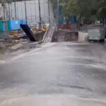 Sangeeta Krishnasamy Instagram – The road opposite us. Hope no animals and people were injured 😢🤲 #cyclonemichaung