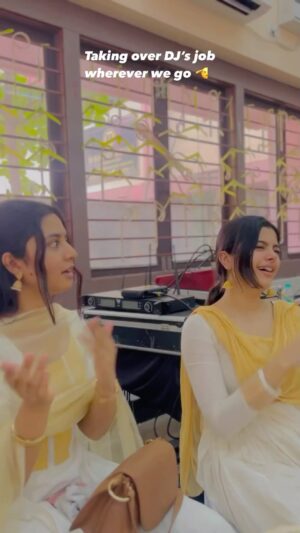 Sanjana Krishnamoorthy Instagram - From the archives 😂 being annoying together is our thing @hazelshiny 🤝🏻