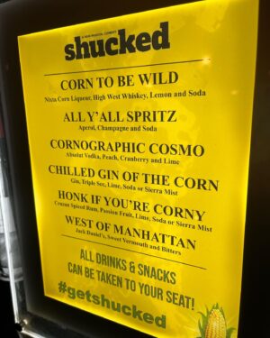 Sara Rue Instagram - 🌽🌽🌽 @shuckedmusical is SUCH A DELIGHT!! It's a must see!! Also let it be known that @kevincahoon is the funniest most talented angel who walks the earth! Run don't walk - seriously, from the incredible music to the stunning set design I was truly in love... not to mention @thealexnewell 's voice is just beyond! They blow the roof off the theatre! We loved every moment!! 🌽❤️