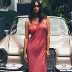 Sara Malakul Lane Instagram - New dress. Old car ⭐️ @poupettestbarth @scottgoldsbury