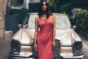 Sara Malakul Lane Instagram - New dress. Old car ⭐️ @poupettestbarth @scottgoldsbury