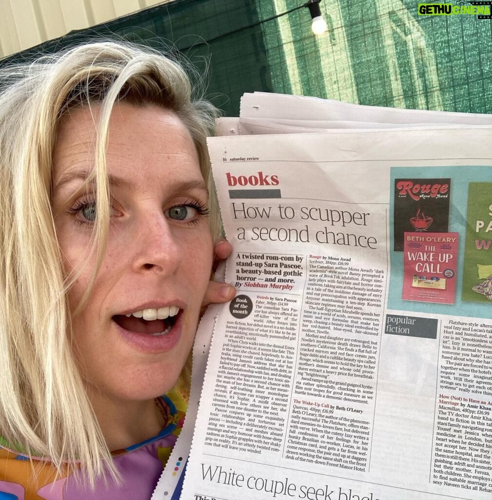 Sara Pascoe Instagram - Here I am about to make sweet love to @thetimes who have made Weirdo (my book!) book of the month. You can pre-order now and you’ll receive it by Thursday 📚🥳🤩