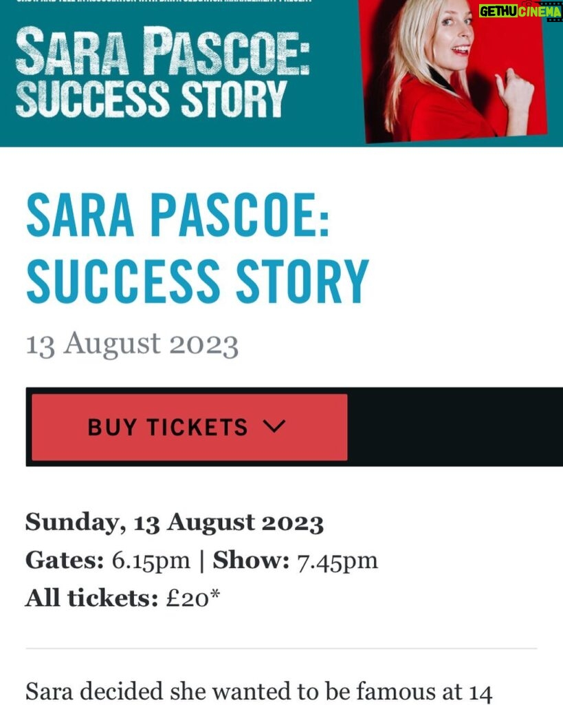Sara Pascoe Instagram - If all this hot weather is making you fancy some outdoor comedy in 7 weeks time- come join me for my last London outing of the tour. I’m working on some new stuff to add in now that I’m the size of a small boat and unable to do my jumping😭 Link in bio xx