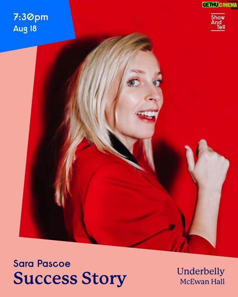 Sara Pascoe Instagram - Sara Pascoe at the Edinburgh Fringe 🏴󠁧󠁢󠁳󠁣󠁴󠁿 The star of BBC2 stand-up special Sara Pascoe: LadsLadsLads and host of The Great British Sewing Bee brings her massive sell-out UK tour to #edfringe for one night only this August.⁠ ⁠ 𝙎𝙖𝙧𝙖 𝙋𝙖𝙨𝙘𝙤𝙚: 𝙎𝙪𝙘𝙘𝙚𝙨𝙨 𝙎𝙩𝙤𝙧𝙮⁠ 📌 McEwan Hall, Edinburgh (part of @underbellyedinburgh)⁠ 📆 18 August, 7:30pm⁠ 🎟️ Tickets at link in @showandtellagram's bio⁠ ⁠ #edinburghfringe #sarapascoe #pascoe #thegreatbritishsewingbee #greatbritishsewingbee