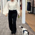 Sara Pascoe Instagram - Matching with @mousethedog on tonight’s Sewing Bee… it’s Glamour week😎