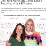 Sara Pascoe Instagram - Very excited to get a podcast shout out in the Guardian today- cant believe they used a photo from when @cariadlloyd and I were professional models for Ghost Perfume. @saraandcariadsweirdosbookclub