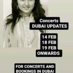 Sara Raza Khan Instagram - CONCERTS UPDATES 14 FEB 18 FEB 19 FEB ONWARDS SARA RAZA KHAN LIVE IN DUBAI FOR CONCERTS AND BOOKINGS IN UAE DUBAI MANAGEMENT CONTACT 00971-582619556