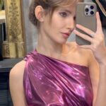 Sara Sandeva Instagram - Team of this 💜 look. Styling @anamecz muah @honzarogos and also hair @michalzapomel #loveit THANK YOU