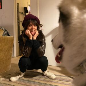Sarah Butler Instagram - Dog Bonding 👅 #rooneythehuskylady