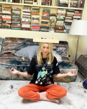 Sarah Carter Instagram - Peace and love from my living room…

Lately, I have felt like the world I see here on IG is not the world I want to perpetuate.  There is light and love everywhere I look as much as there is darkness and disgrace. The block set we are playing with in these photos is called “women who dared”… dared to rebel for love, speak truth, share wisdom, and new ways.

My gorgeous white wolf-like-creature commonly referred to as a dog is so calm in these photos and yet she digs up the garden, escapes, causes upheaval in the community and like any child she inconveniently demands attention, but she is a part of us and lives for these lazy hours of nothingness and togetherness. 

So excited to learn that in the 6th grade I played Dorothy in The Wizard of Oz, Alice wanted to dress up as Dorthy and “practice” to send my school friends from Winnipeg a karaoke video.  Her purity and the song itself brought me to tears as I realized how formative and prevalent Somewhere Over the Rainbow remains to my spirit. 

I now host women’s circles and have for two decades to bring us in closer touch with our creative and healing natures… home to ourselves.  The learning is age old to face our own darkness to find our way through to self-realization/freedom, but also that we are not meant to be alone.  Our unique paths and gifts are essential to the whole. We are designed to find beauty in our pain by sharing.

I hope this post inspires your own softeness and slowness this weekend… to remind yourself that you can find your way back home.

In the YouTube lineup after the kareoke video, a post of my now husband Kevin and I singing together randomly popped up. I hadn’t seen it since before Alice was born and needed to… to be reminded of the original bond between us that has bore so much fruit in spite of incredible challenges and heartbreaks… the song, too, is about mother love… unconditional love… where we come from before the confusion… a return home.

And finally, an exercise I offered to the women in my circle last week: Write yourself a letter of encouragement from your Dreamer. We all need to feel less lost. What if you were right where you belong? Give yourself some recognition.