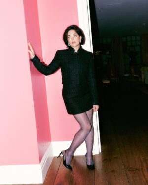 Sarah Greene Instagram - Press looks for #SexyBeast on @paramountplusuk if you haven’t signed up…get on it.  wearing @liberowe__ two piece dream.  @gianvitorossi shoes  @isabelmarant earrings.  Styling by the one and only @chercoulter  Hair by the best @chadmaxwellhair  Make up the gorgeous @jessica__mejia  Glow by @keren_bartov  All photographs by the brilliant @hannah.cosgrove