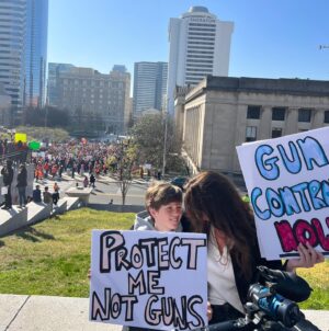 Sarah Lancaster Instagram - “Protect Me Not Guns” Oliver Jacobs, 11 

We are asking for common sense gun laws. That the politicians put measures in place to protect our children not their position of power.