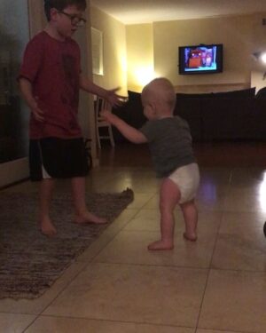 Sarah Lancaster Instagram - First steps... to Oliver. His most favorite.