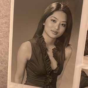 Sarah Lian Instagram - A lot of growing up from the first picture to the next. 
The first pic was from a photoshoot for my headshots, I was probably 17-18 here. I just remember that this was taken in my senior year of high school. 

My mom brought back all my Vancouver albums so all my memories before I left home. I feel like I’ve lived lifetimes since leaving Van, taking a piece of every experience into my present. 

I stuck the other photo as reference to the same smile I still make. These photos are at least 22 years apart! Oh how quickly life flies by! 

#throwback