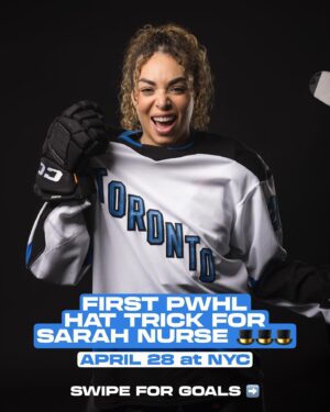 Sarah Nurse Instagram - Good things happen when @nursey16 has the puck 😮‍💨

Congrats on your first PWHL hatty, Nursey!!