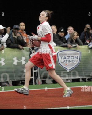 Sarah Ramos Instagram - When I was 18, I was invited to the Super Bowl to play in this celebrity game????? Instead of strategizing about whether or not this was a wise career move for a potential starlet, I put on as much unflattering athletic wear as possible and did what comes most natural to me: played football! I actually saw a lot of action sports-wise (touchdown, ball throwing and catching, running, celebratory dance, high five) AND having-the-camera-on-me-wise. Good thing the photographer extensively captured my participation in this event. Wouldn’t want to not be photographed doing any of this. Later that night I attended a Playboy party and drank so much I had to go to urgent care. #juststarletthings