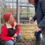 Sarah Beeny Instagram - PRUNING ROSES - Part 2. What Bert doesn’t know about roses, basically isn’t worth knowing 💩🌹💩🌹. @bloomingbert #pruning #garden #roses #learning