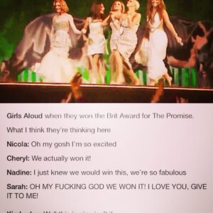 Sarah Harding Instagram - #tbt ...Has it been 7yrs ago already that we won this bad boy?!!!🙈😌🙌🏼 haha love the caption, perfect summary 😜 #best #single #brit #awards #2009 #history #wholelottalove ❤️🤘🏻#nostalgia #ga #thepromise #hashtag #lol 😂👅😘✌🏻️💋