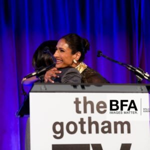 Sarayu Blue Instagram - Last night we had the honor of celebrating @thumbelulu at the Inaugural #GothamTVAwards. Lulu received the Spotlight Tribute Award and anyone who’s seen her work, knows why. It’s undeniable to see how much love she puts into every frame. And it’s also clear how much care she put into building a world led primarily by women, and the API Community- both in front of and behind the camera. I know the gift that a director with that kind of passion, and intentional approach to filmmaking is, and thankfully I know it firsthand.

As always, I owe an enormous debt of gratitude to truly one of the most magnificent, kind, brilliant glam squads a person could ask for. They elevate me literally and figuratively, and I remain eternally in awe of their talents. 🖤✨

Styling: @jasonrembert 
Asst: @ww.ilt x @thestylistguy 
Hair: @cnaselli 
Makeup: @tuddynana 
Dress: @georgeschakraofficial 

#Expats
