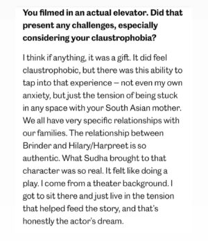 Sarayu Blue Instagram - I could have talked to #JessicaWang from @entertainmentweekly for hours! Her insights into Hilary and #Expats was revelatory even for me! 

Thank you Jessica for this thoughtful and profound conversation about the relationship between Hilary & her mother, how we can so often abandon ourselves, Hilary’s transformation, and the immense gift of being able to tap into my feelings in a safe and supportive environment.

Link to full article in bio. 

#Expats #FYC