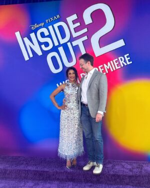 Sarayu Blue Instagram - Let’s hear it for the dress. And for the boy. I love them both, but only one always laughs at my bad jokes. 🩶✨🩶💫

Styling: @jasonrembert 
Asst: @ww.ilt 
Hair: @eduardomendezhair 
Makeup: @theginagmakeup 
Dress: @lanvin