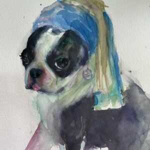 Sasha Spielberg Instagram - Still painting pets, still without pet www.bysashy.com (vinyl in bio, gotcha)