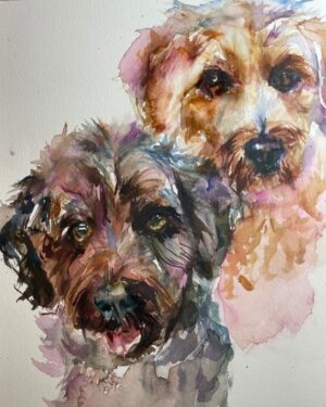 Sasha Spielberg Instagram - Happy National Dog Day, I don’t have dogs anymore so I paint yours ! I love them all!