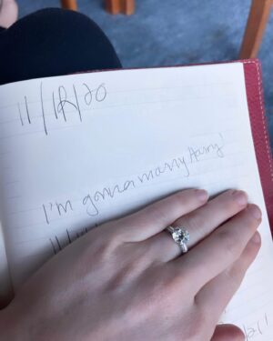 Sasha Spielberg Instagram - My diary proves to be right yet again !!
1. Morning after 
2. Diary entry right after first date 
3. Moment after he proposed. (Unbeknownst to Harry, my dad was secretly filming. Classic.)