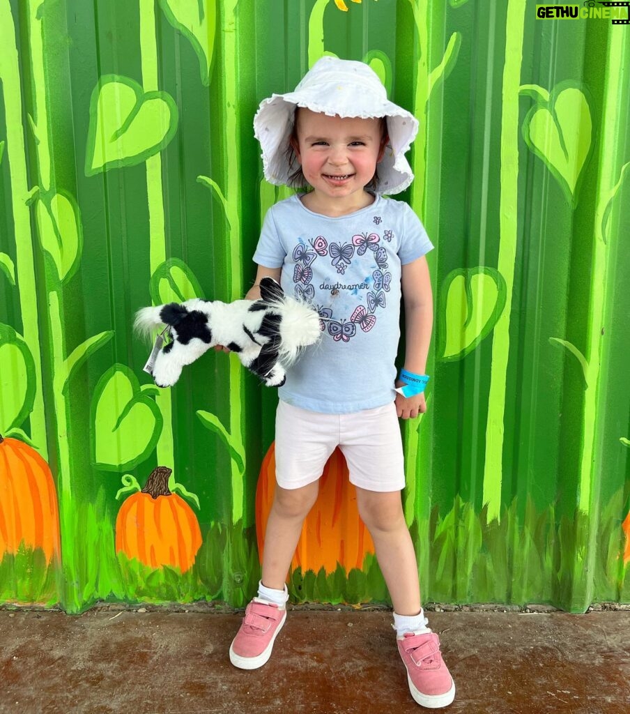 Scarlett Hefner Instagram - Flower picking, baby animals & cake pops. We celebrated Betsy’s move up to her new class at daycare with a trip to the Farm. 🐷🍭🐐💐