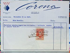 Sebastián De Caro Instagram - Objetos de Tita Merello (colección personal) recibo de joyas, tres telegramas de Bala y señora, Libertad Leblanc y Juan Carlos Calabro. Manuscritos de Tita y una carta para ella de Eva Franco. #titamerello
