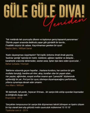 Selen Uçer Instagram - Bugün #gülegülediva tekrar başlıyor 🙌 Yani #tbtdiil #gülegüledivayeniden ✊bir sonraki oyun 19 Nisan @hannsahne Diğer nisan-Mayıs oyun tarih-sahneleri pek yakında 💫Bekleriz ve bi şans dileğinizi de alırız 😉🍀🧿🙏 @2383yapim @tiyatrolar #GüvenAŞ