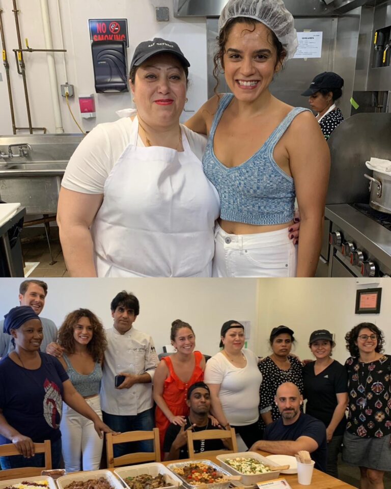 Sepideh Moafi Instagram - Over the moon for my beloved friend @chefnasrinlove who just opened her first restaurant #NasrinsKitchen in NY! 🥹 Her cooking is out of this world & she just happens to be one of the kindest, loveliest people on earth. 😍 Nasrin was forced to flee Iran w/her three beautiful kids in 2014. They stayed in Turkey for two years before coming to NY. After a rough period living in a shelter, she joined the phenomenal team of refugee chefs from all over the world at @eatoffbeat (where we met in 2018–see second photo!) She later told me she was excited to meet me because she didn’t speak much English at the time & didn’t know many Farsi speakers so when we met, she burst into tears (as did I!) & we held each other as we talked & talked & talked. Since then, we’ve collaborated on a number of events. I’m looking forward to many, many more Nasrin jan. Just the beginning…🥹😭😍 Visit her at Nasrin’s Kitchen 35 W 57th St, New York, NY 10019 NASRINSKITCHEN.COM