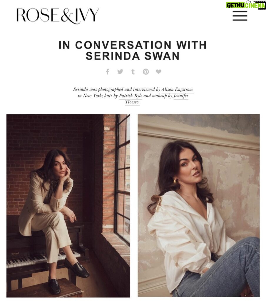 Serinda Swan Instagram - This article came out during Oscar week, and I waited to post it as I didn’t want it to get lost in the feed of beautiful dresses. So grateful for Alison Engstrom and the team at Rosen & Ivy for the beautiful photographs and one of my favorite interviews to date. I’ve been trying to open up more so people can get to know who I truly am. Grateful for the opportunity ❤️ LINK IN BIO