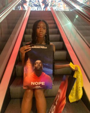 Shahadi Wright Joseph Instagram - Was taken on a beautiful journey tonight while seeing @nopemovie for the first time. My inspiration and mentor @jordanpeele never fails to deliver the most jaw dropping films to the cinema. To @keke @danielkaluuya @steveyeun, your performances were so absolutely riveting. Always inspired by your work. Thank you to @emptygrave @universalpictures @monkeypawproductions for the invitation. 💌