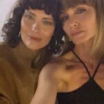Shalom Harlow Instagram - Twisted Sisters @ysl @anthonyvaccarello 🤎🤎