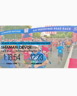 Shamari DeVoe Instagram - Perfect timing at the #PeachtreeRoadRace today running to keep families together! Happy 4th! 
#Married4Life #Married4LifeWalk #DeVoeted 🏃🏾‍♀️😅