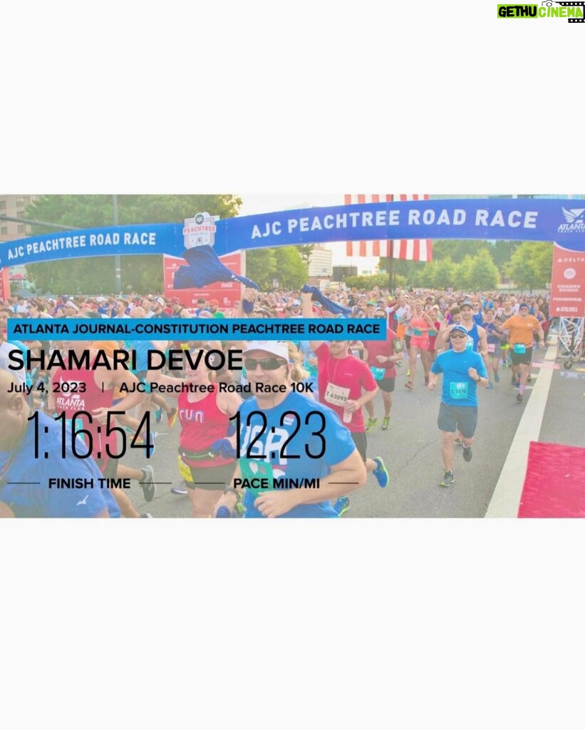 Shamari DeVoe Instagram - Perfect timing at the #PeachtreeRoadRace today running to keep families together! Happy 4th! #Married4Life #Married4LifeWalk #DeVoeted 🏃🏾‍♀️😅